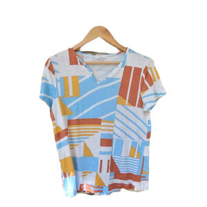 LL Bean Signature short sleeve abstract shirt medium